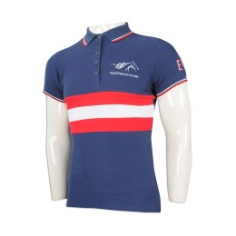 P1120 訂購緊身多鈕胸筒Polo恤  澳洲 馬術學校 設計修身Polo恤 Polo恤製造商    藍色撞色紅色、白色 P1120 訂購緊身多鈕胸筒Polo恤  澳洲 馬術學校 設計修身Polo恤 Polo恤製造商    藍色撞色紅色、白色